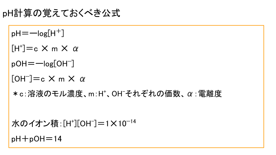 pH計算の公式