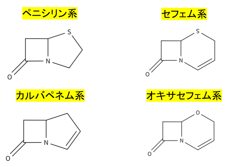 βラクタム系薬の基本構造